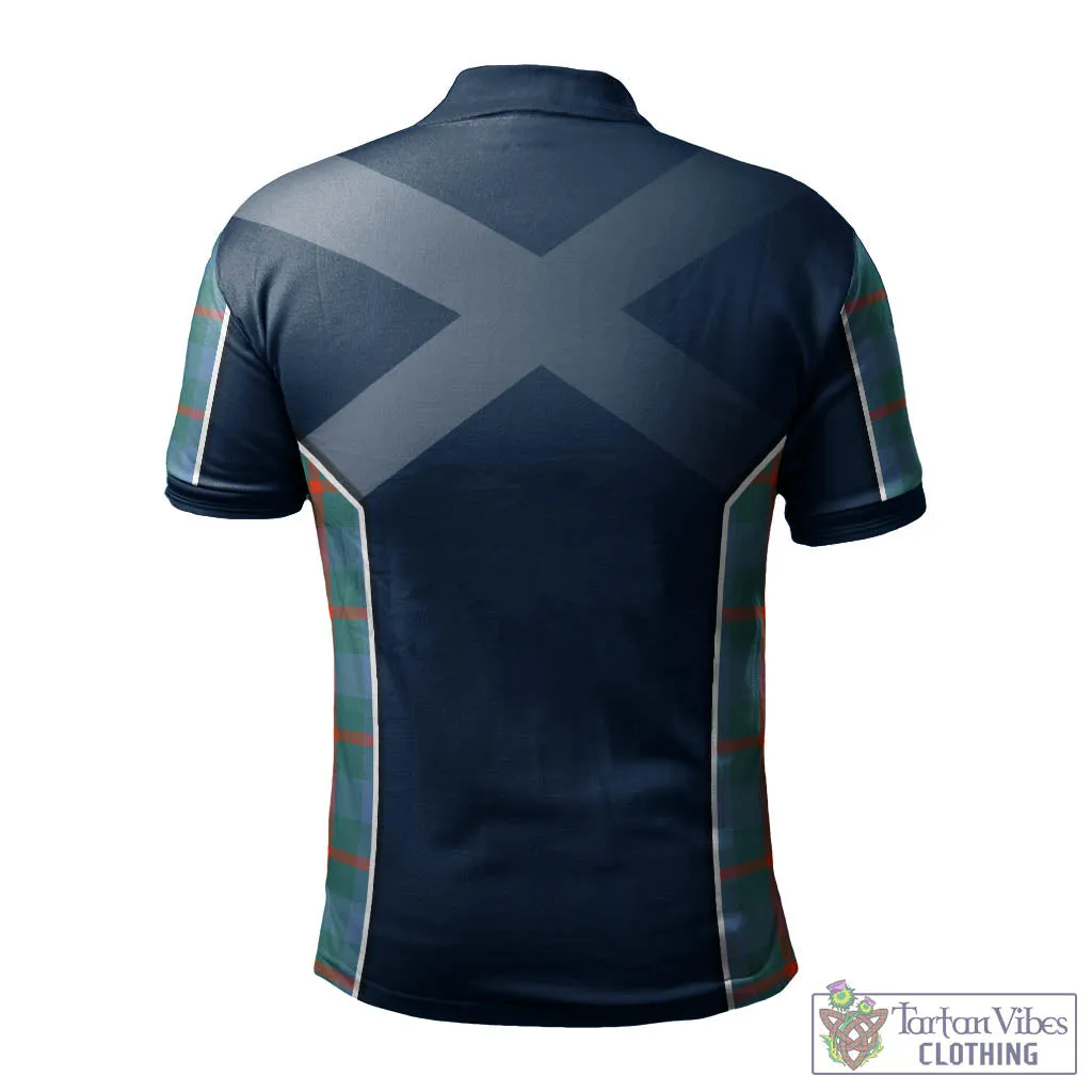 Agnew Ancient Tartan Men's Polo Shirt with Family Crest and Lion Rampant Vibes Sport Style