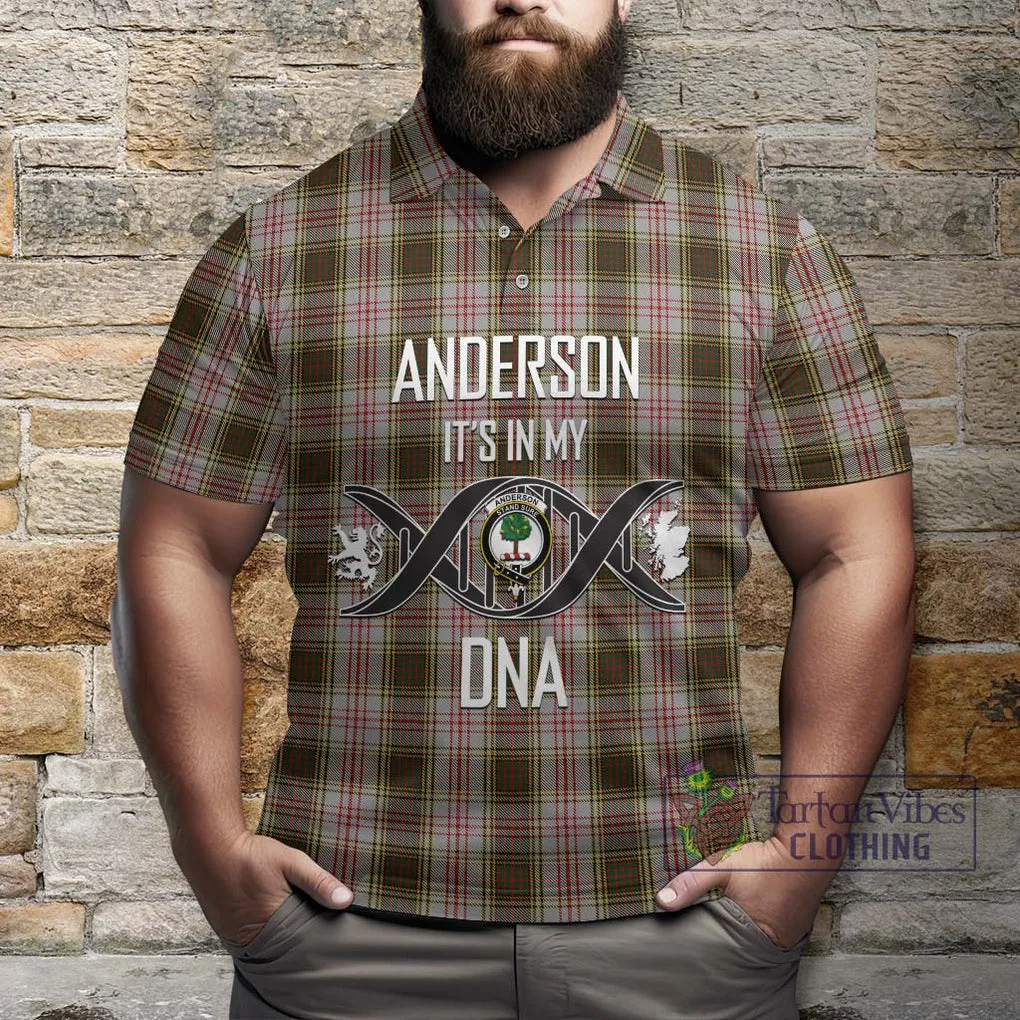 Anderson Dress Tartan Polo Shirt with Family Crest DNA In Me Style