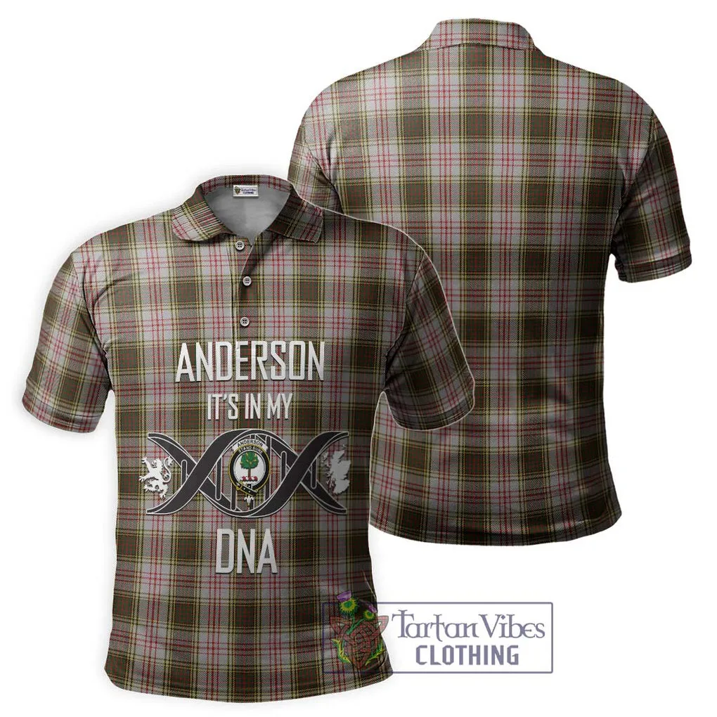 Anderson Dress Tartan Polo Shirt with Family Crest DNA In Me Style