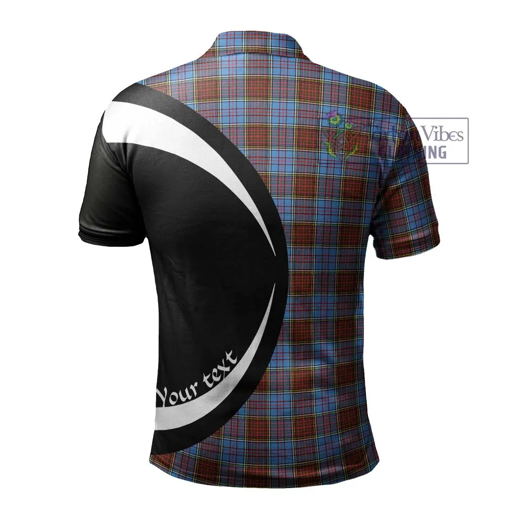 Anderson Modern Tartan Men's Polo Shirt with Family Crest Circle Style