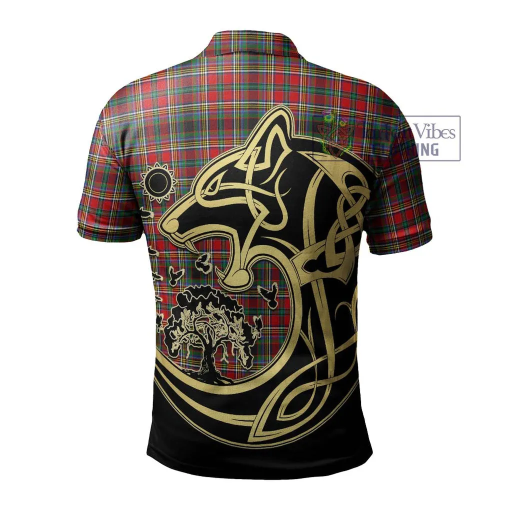 Anderson of Arbrake Tartan Polo Shirt with Family Crest Celtic Wolf Style