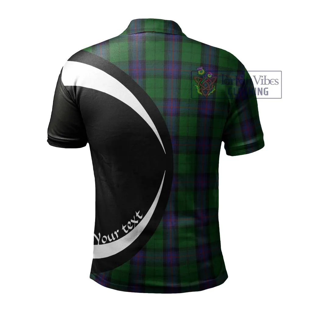 Armstrong Tartan Men's Polo Shirt with Family Crest Circle Style