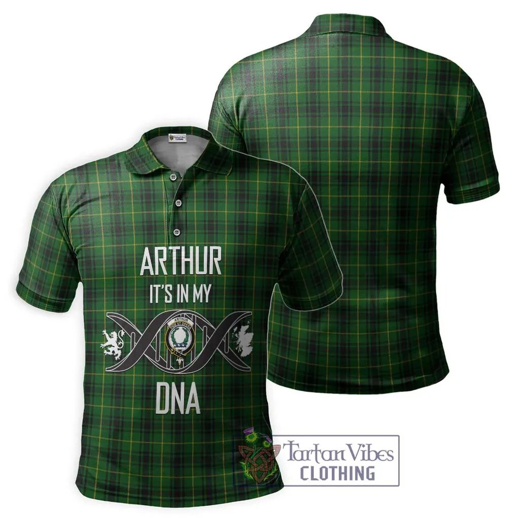 Arthur Tartan Polo Shirt with Family Crest DNA In Me Style