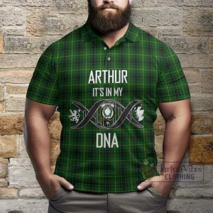 Arthur Tartan Polo Shirt with Family Crest DNA In Me Style