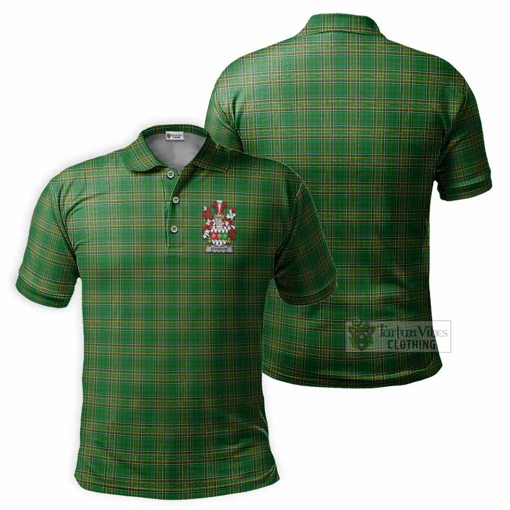 Atkinson Irish Clan Tartan Men's Polo Shirt with Coat of Arms