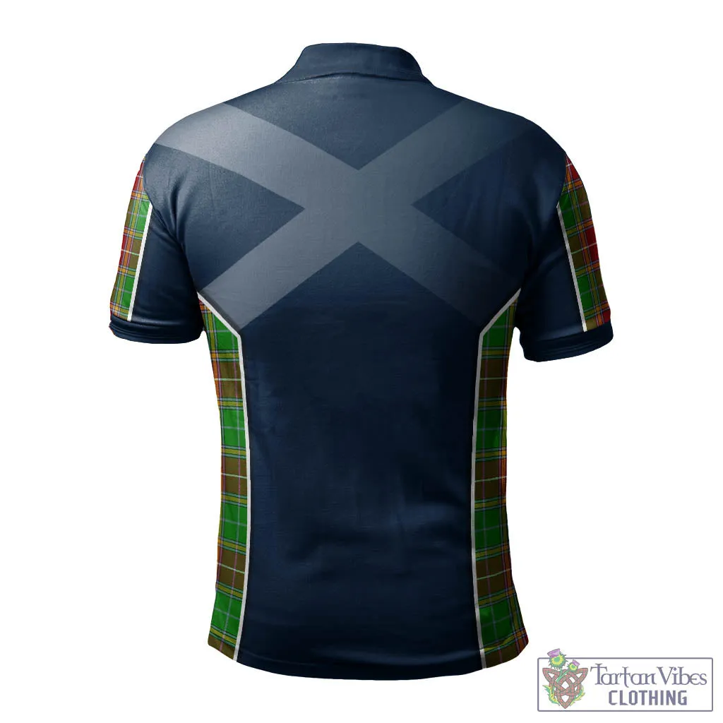 Baxter Modern Tartan Men's Polo Shirt with Family Crest and Lion Rampant Vibes Sport Style