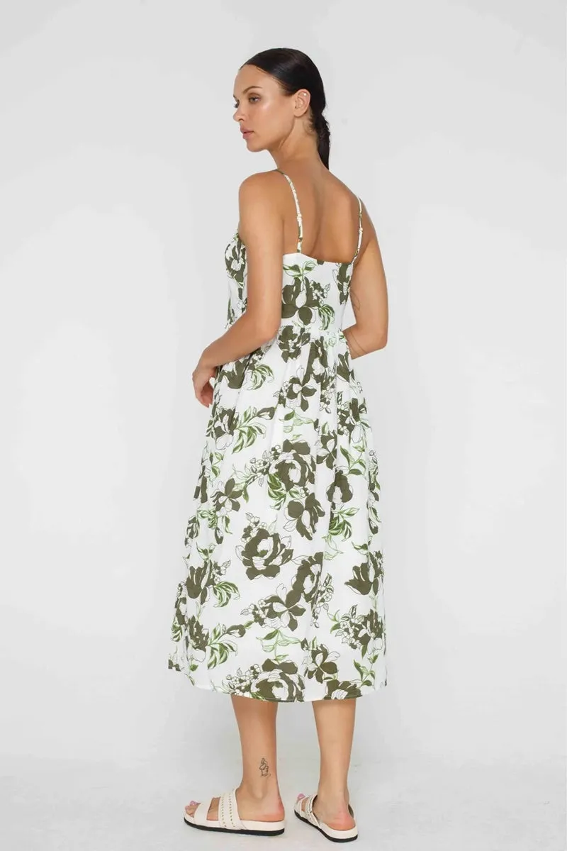 Blak - Flora Cami Dress - Khaki Floral