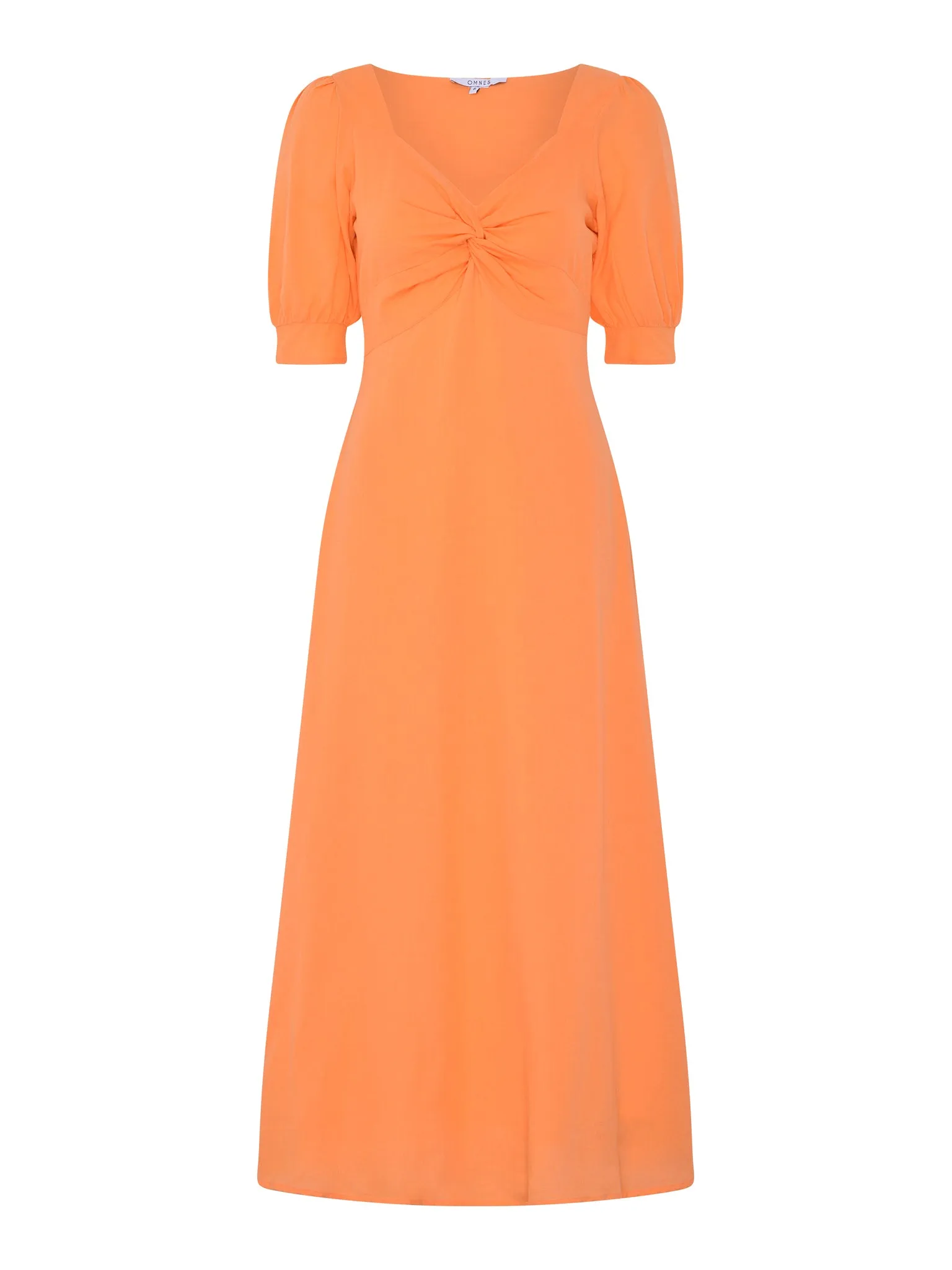 Bluebell Floral Knot Front Dress in Orange