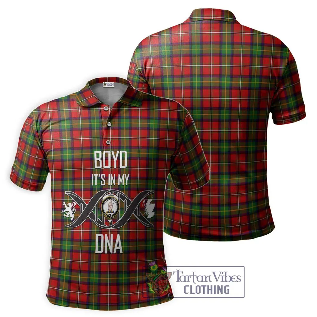 Boyd Tartan Polo Shirt with Family Crest DNA In Me Style