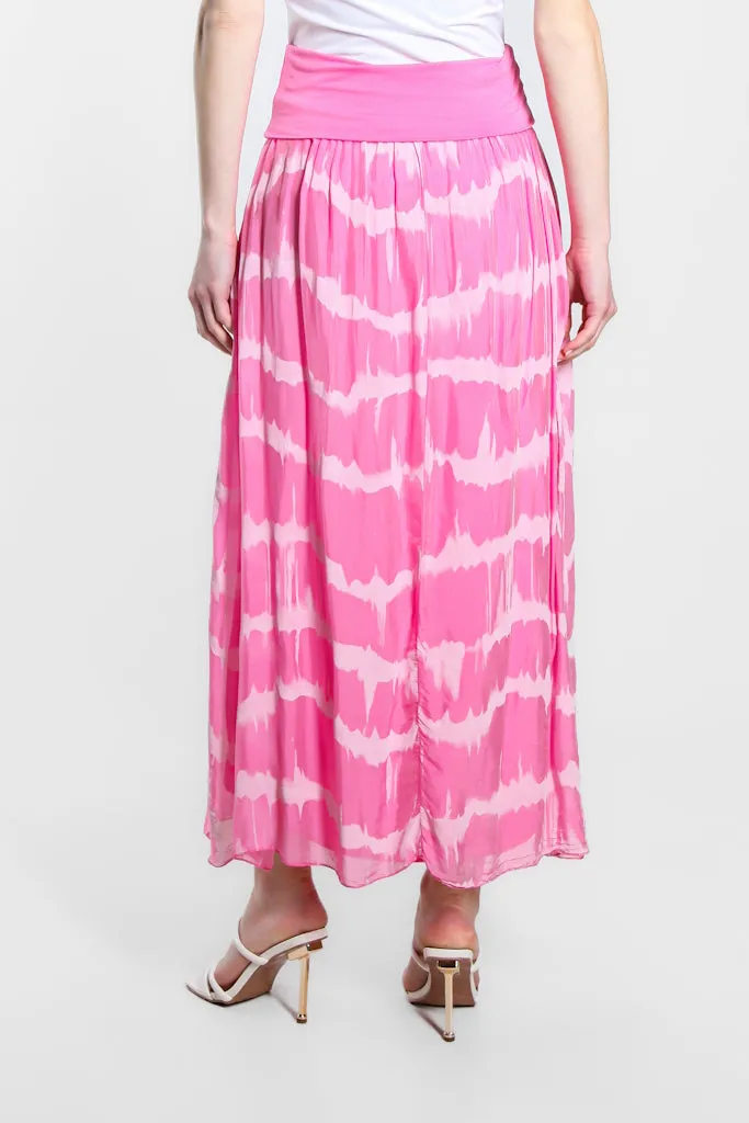 Brenda Tie Dye Silk Foldover Waist Skirt (SL204TD)