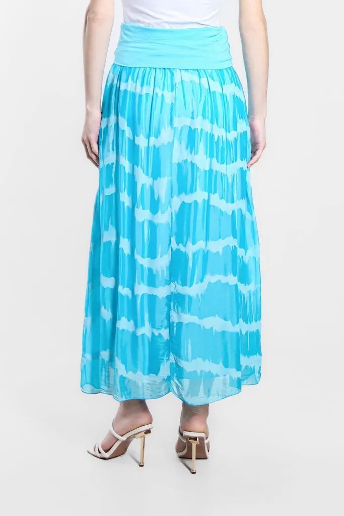 Brenda Tie Dye Silk Foldover Waist Skirt (SL204TD)