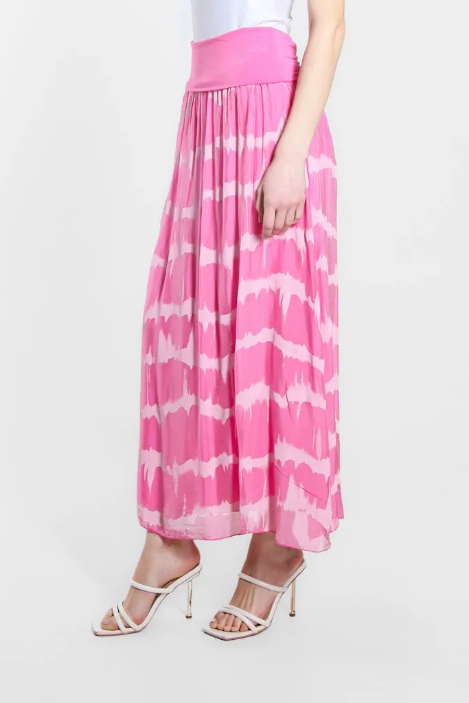 Brenda Tie Dye Silk Foldover Waist Skirt (SL204TD)