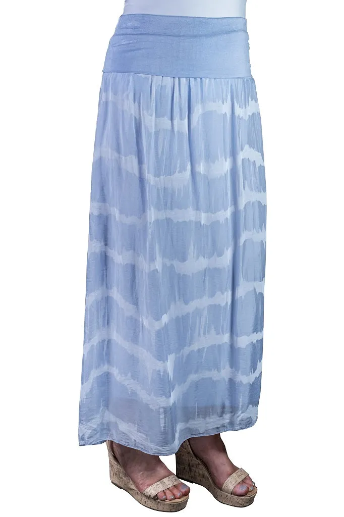 Brenda Tie Dye Silk Foldover Waist Skirt (SL204TD)