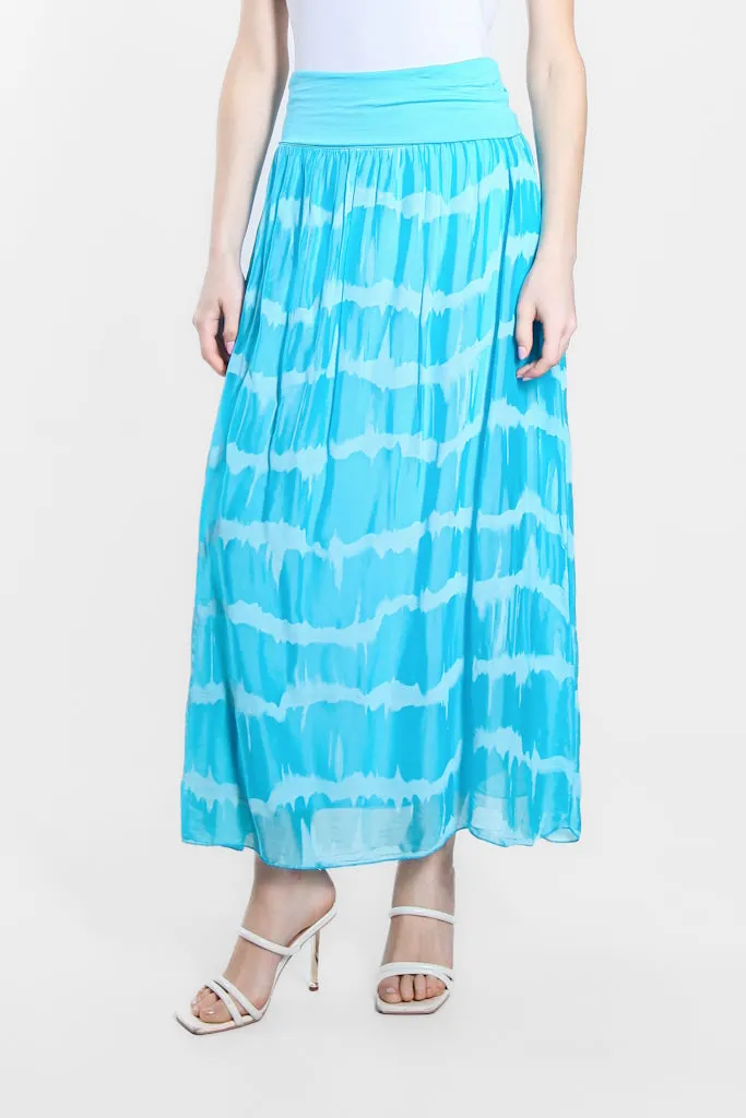 Brenda Tie Dye Silk Foldover Waist Skirt (SL204TD)