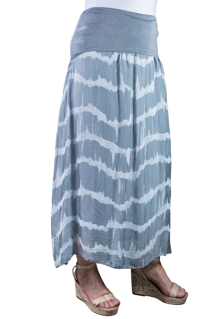 Brenda Tie Dye Silk Foldover Waist Skirt (SL204TD)