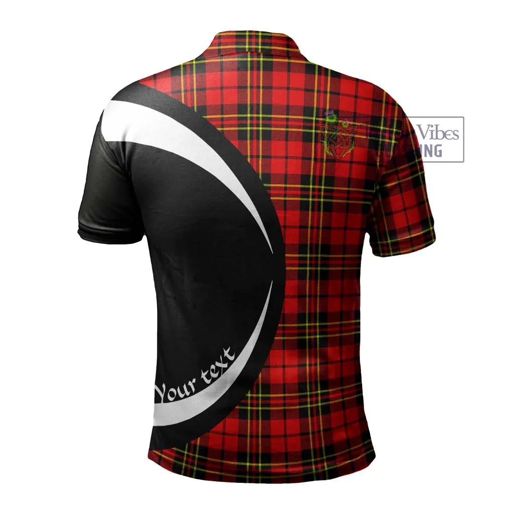 Brodie Modern Tartan Men's Polo Shirt with Family Crest Circle Style