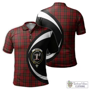 Brodie Tartan Men's Polo Shirt with Family Crest Circle Style