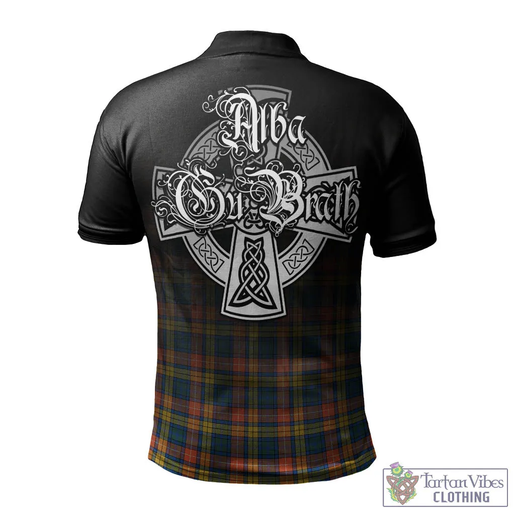 Buchanan Ancient Tartan Polo Shirt Featuring Alba Gu Brath Family Crest Celtic Inspired