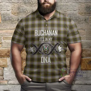 Buchanan Dress Tartan Polo Shirt with Family Crest DNA In Me Style