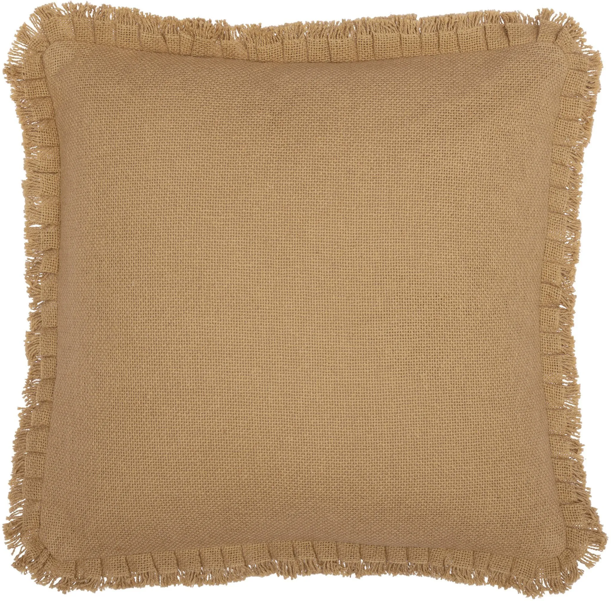 Burlap Natural Ruffled Pillow 18" Filled