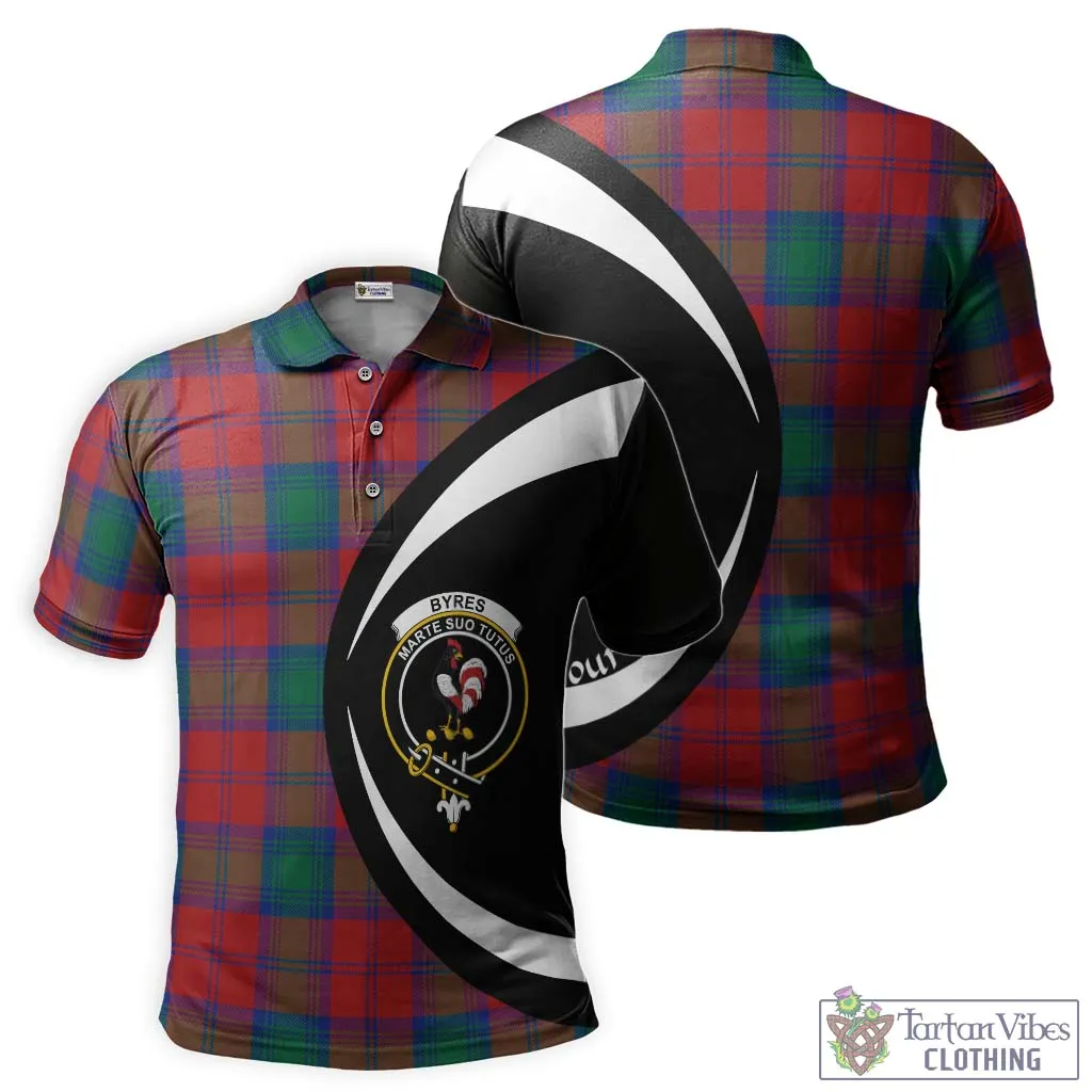 Byres (Byses) Tartan Men's Polo Shirt with Family Crest Circle Style