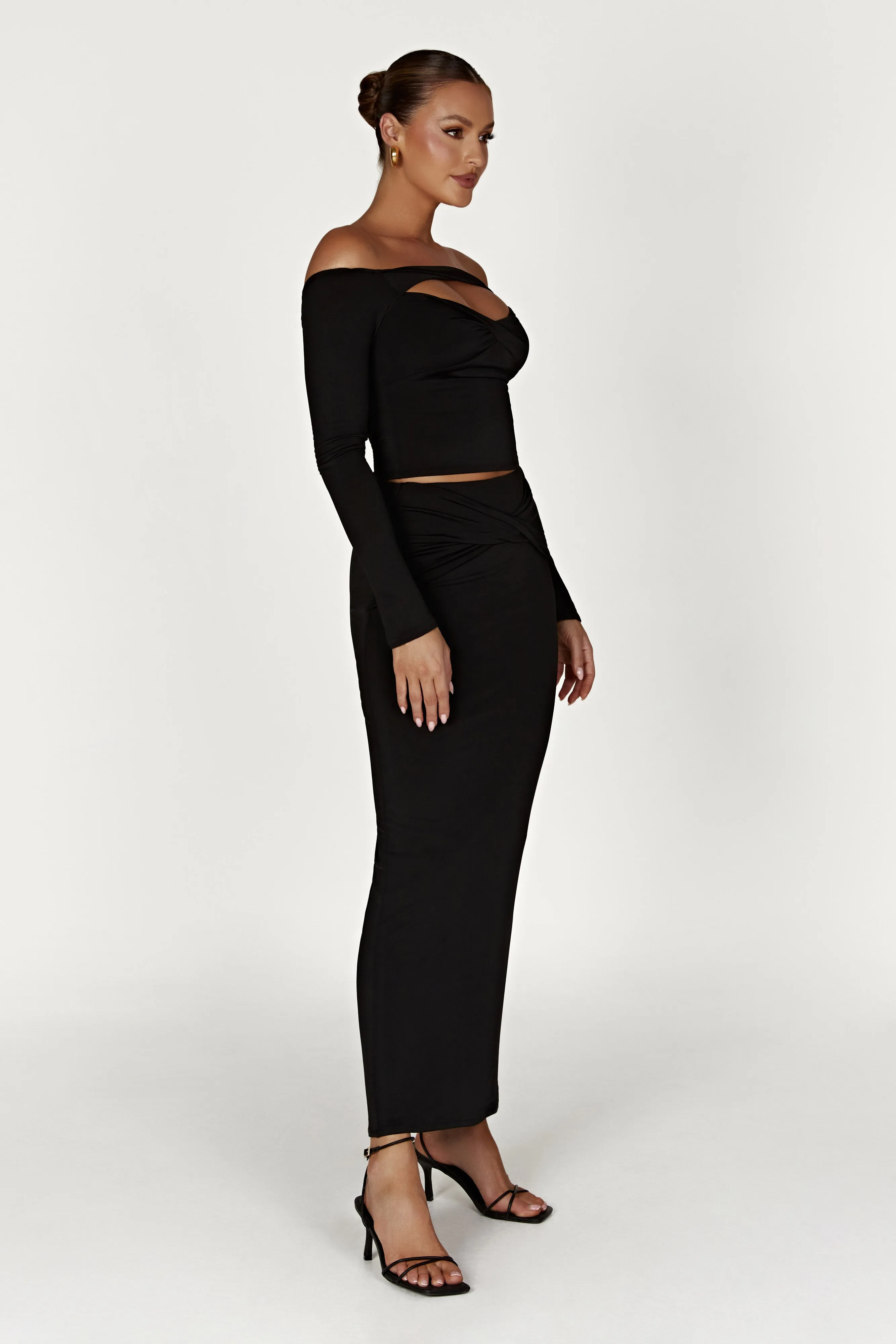 Ceri Maxi Twist Skirt - Black