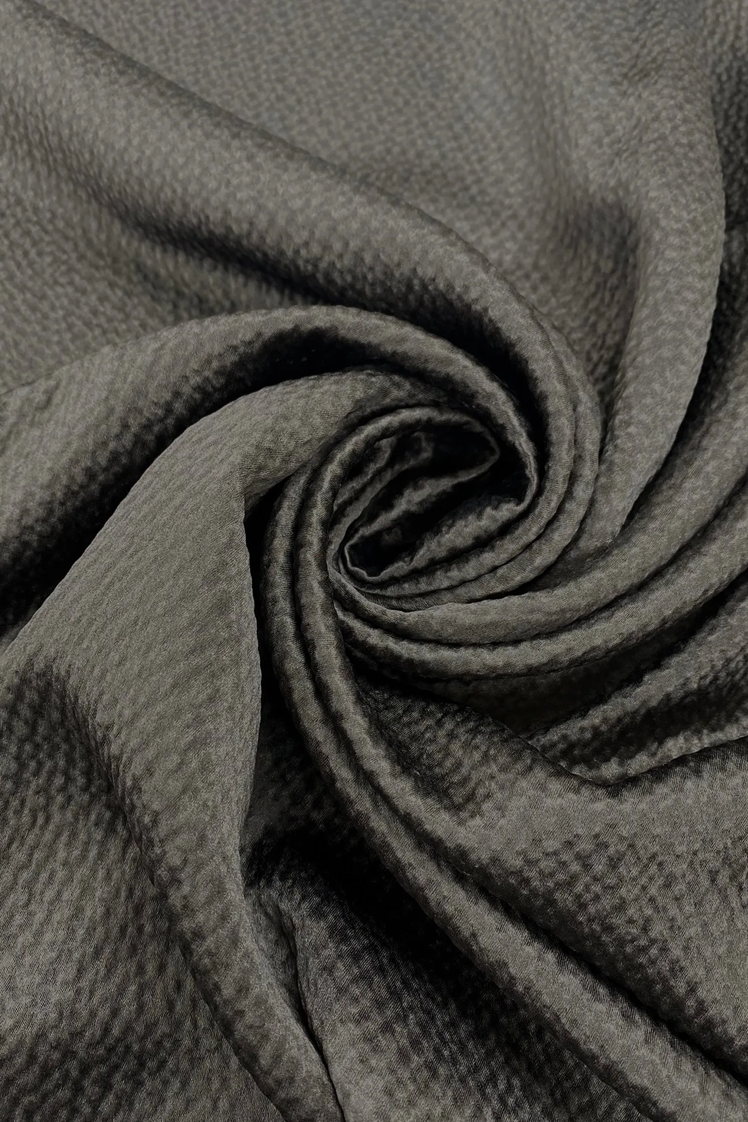 Charcoal Hammered Silk Satin