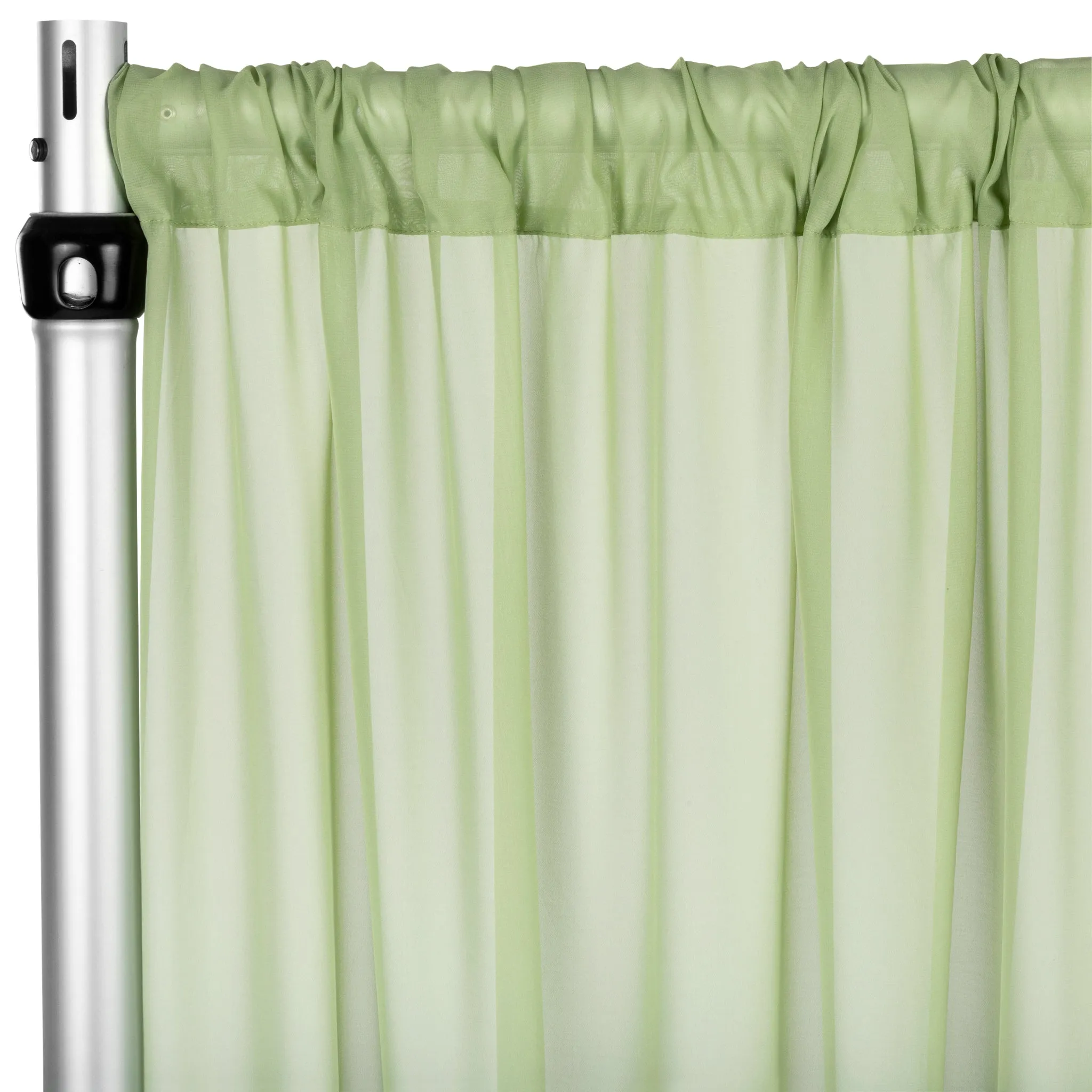 Chiffon Curtain Drape 12ft H x 58" W Panel - Sage Green