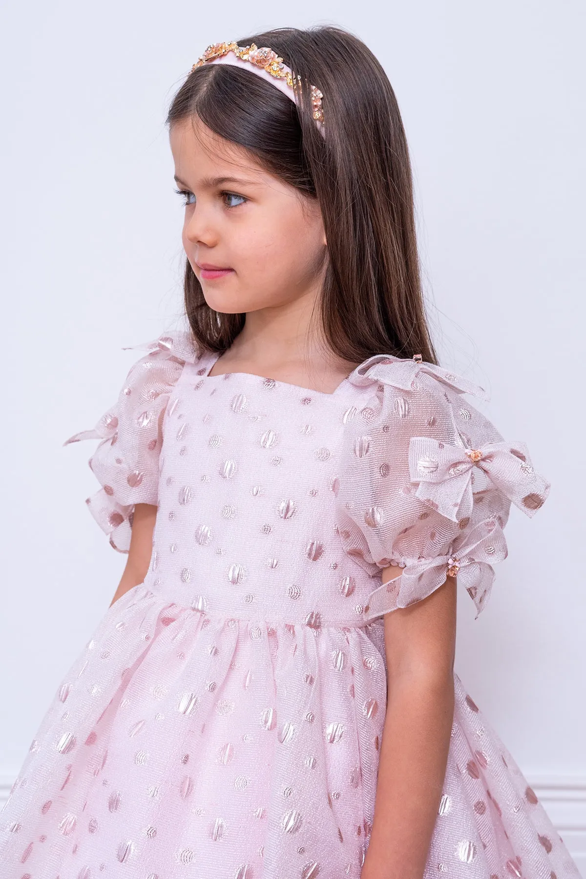 David Charles Pink Polka Dot Girls Dress