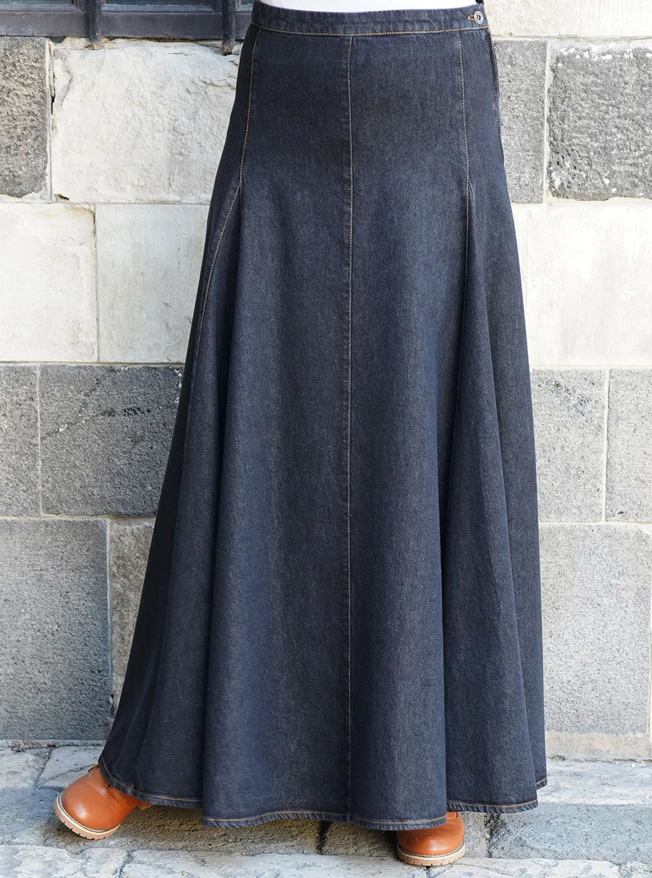 Denim Professional Flared Skirt