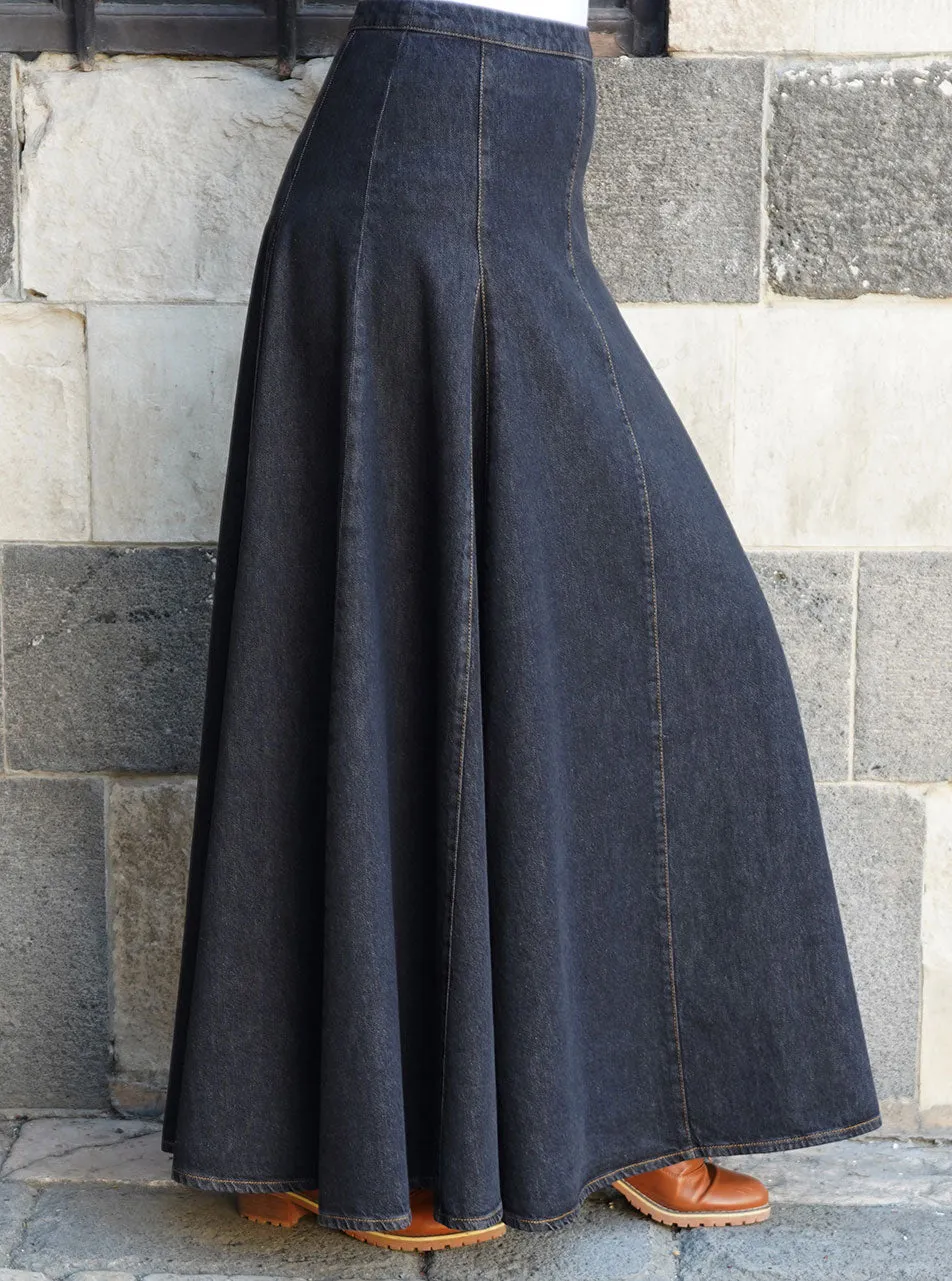 Denim Professional Flared Skirt