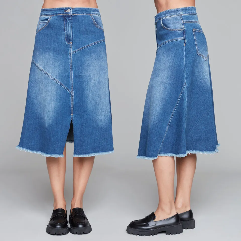 Denim Skirt with Slit