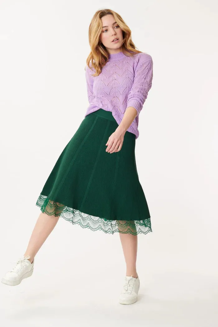 Eden lace edge Skirt - Forest