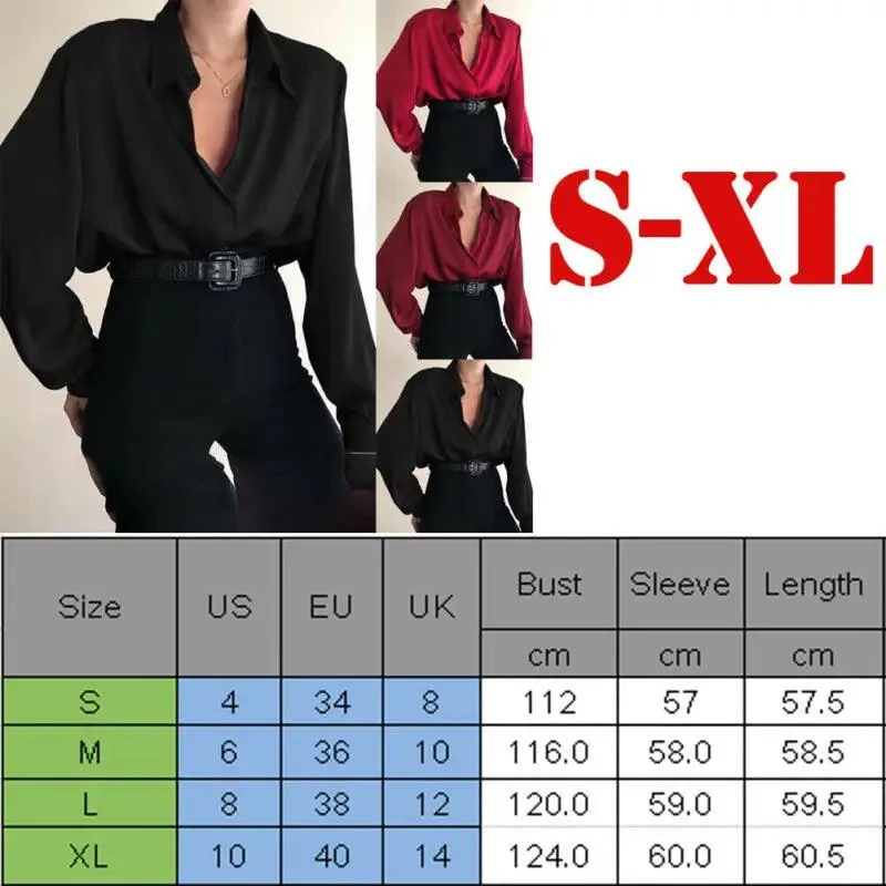 Elegant Red & Black Button-Down Office Blouse: Stylish & Professional Choice