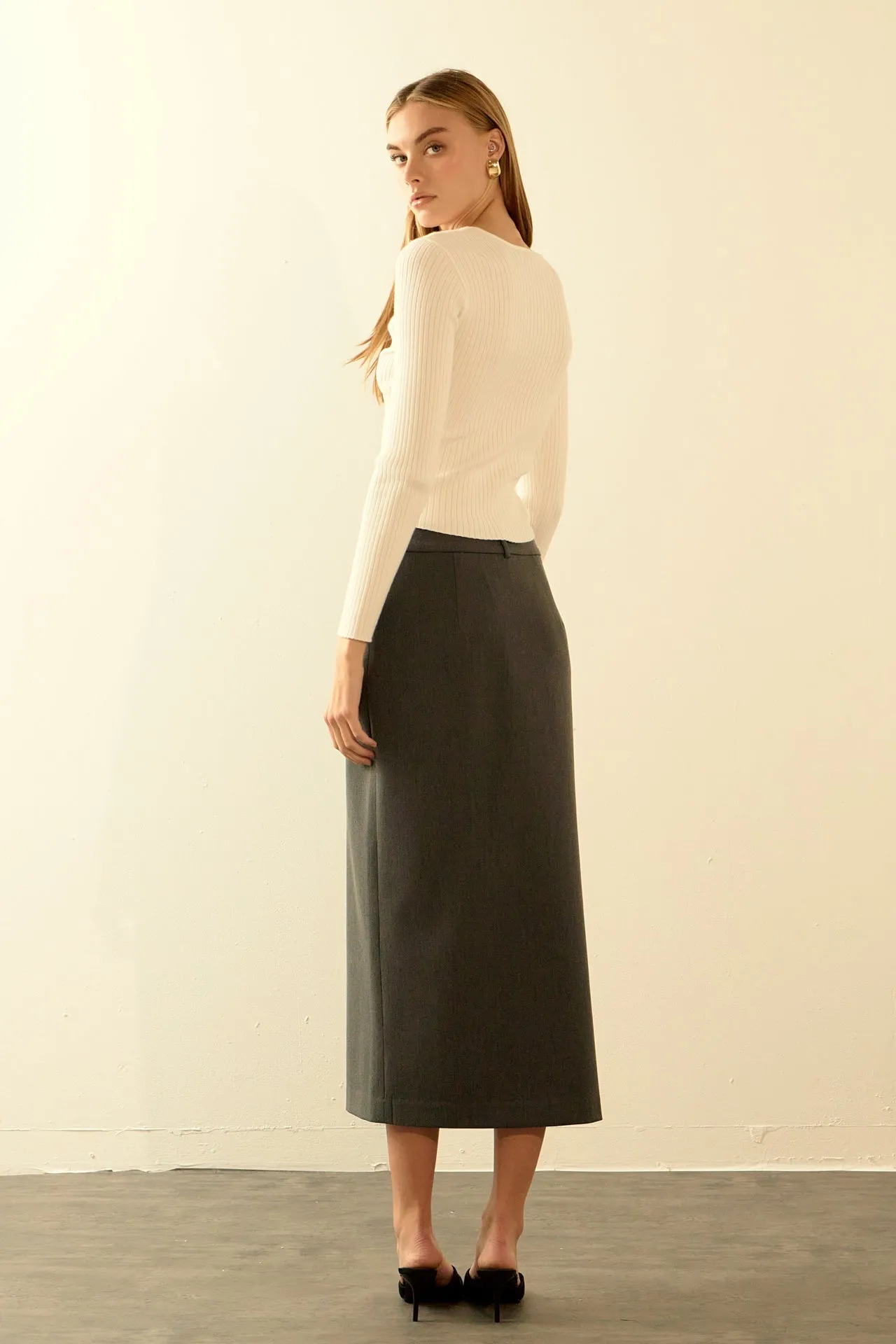 Endless Rose - Front Slit Maxi Skirt