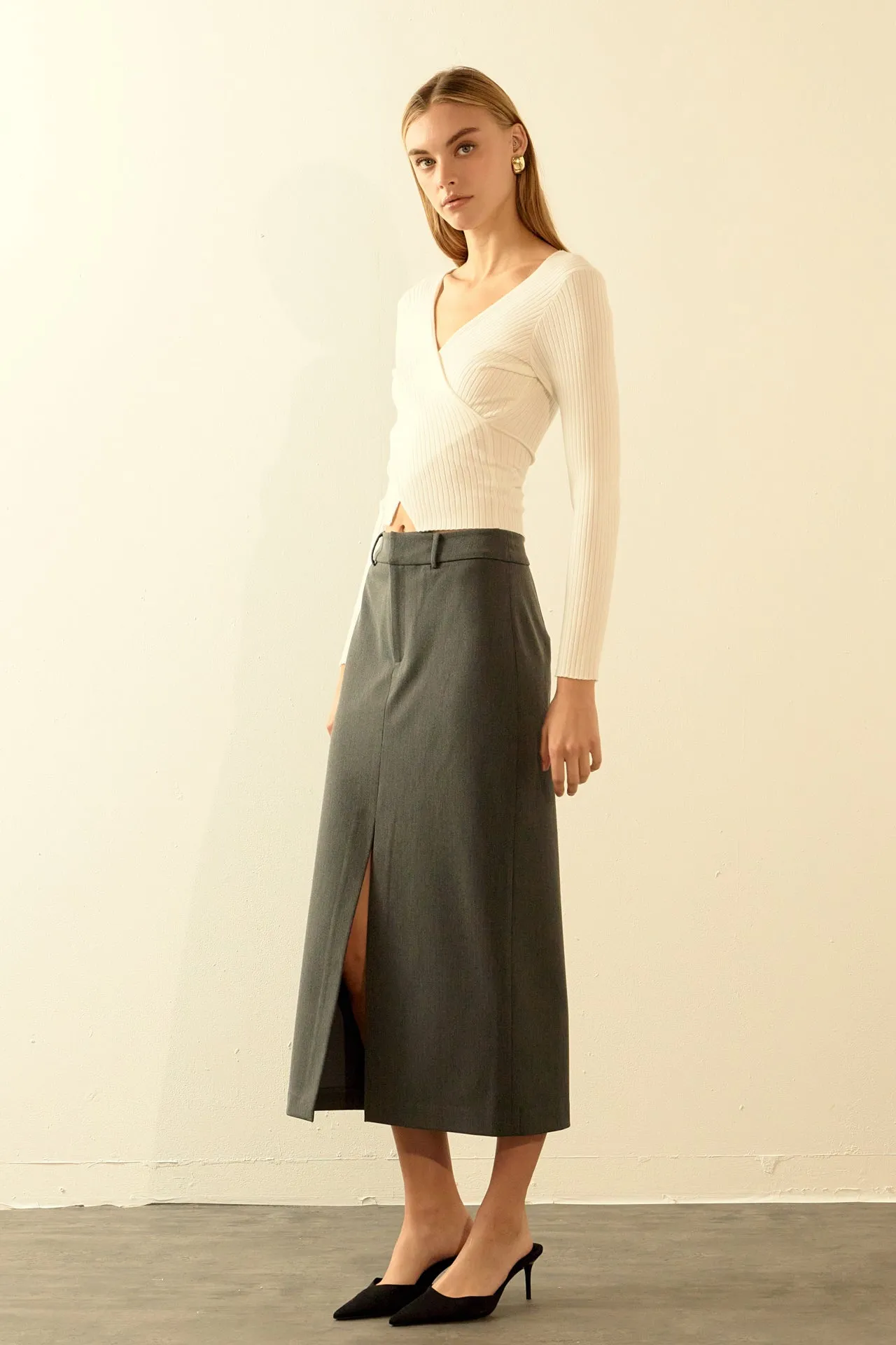 Endless Rose - Front Slit Maxi Skirt