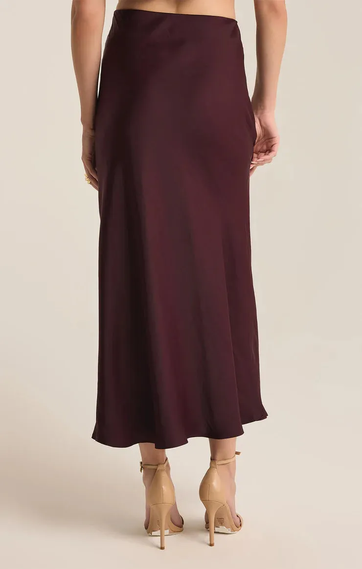 Europa Poly Sheen Skirt - Berry Wine