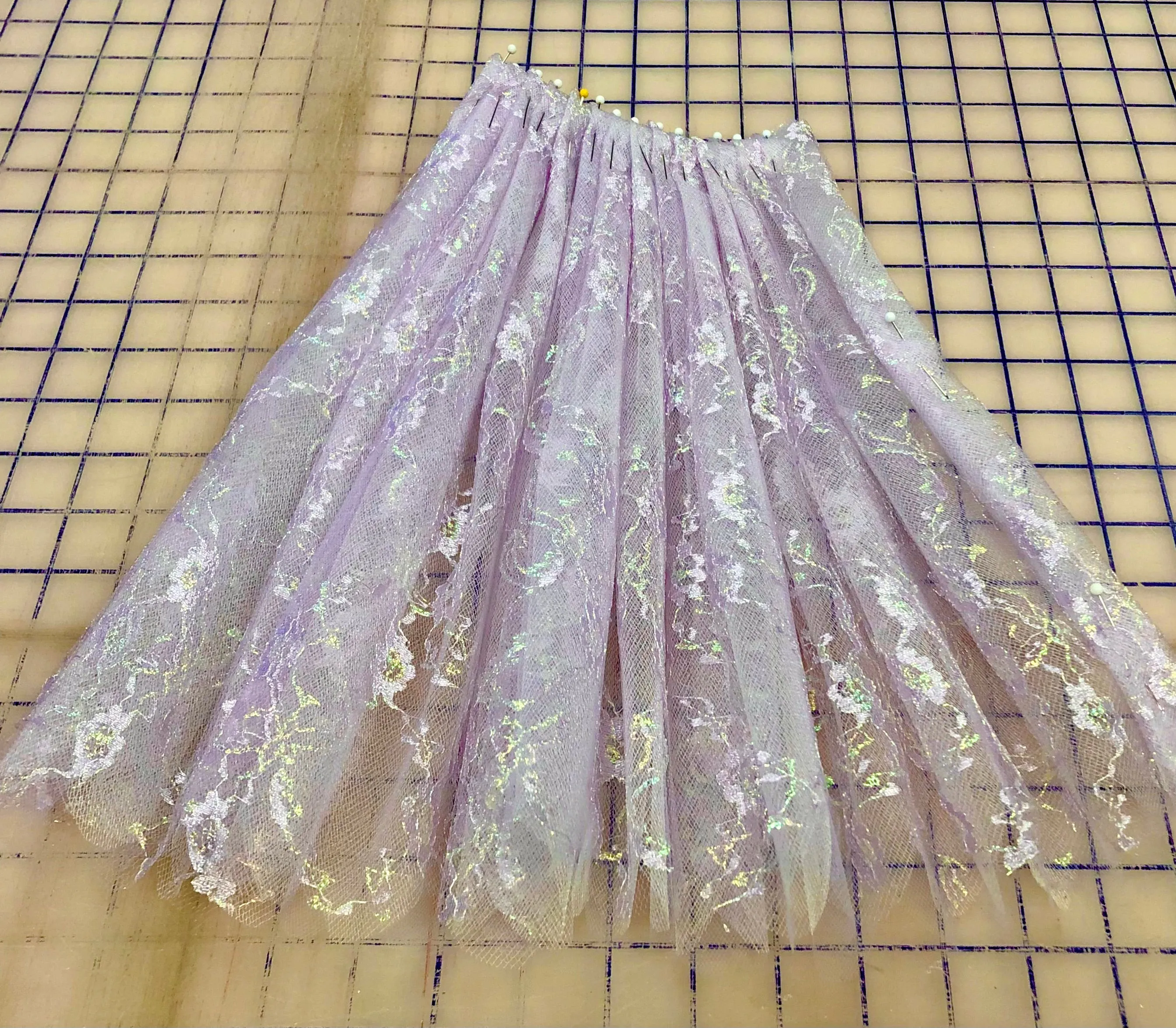 Fancy Lace - 60-inches Wide Iridescent Sparkle Lavender