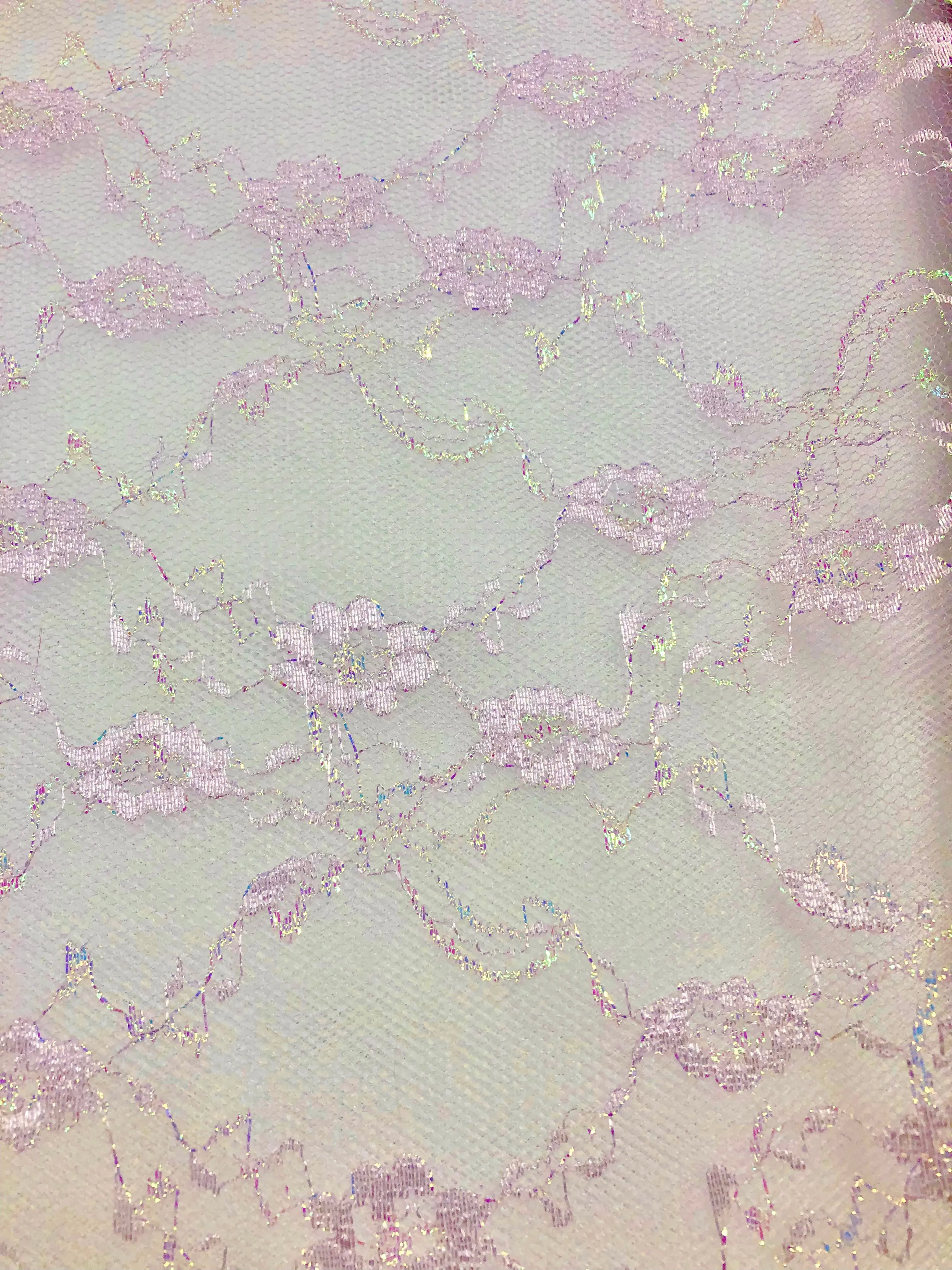 Fancy Lace - 60-inches Wide Iridescent Sparkle Lavender