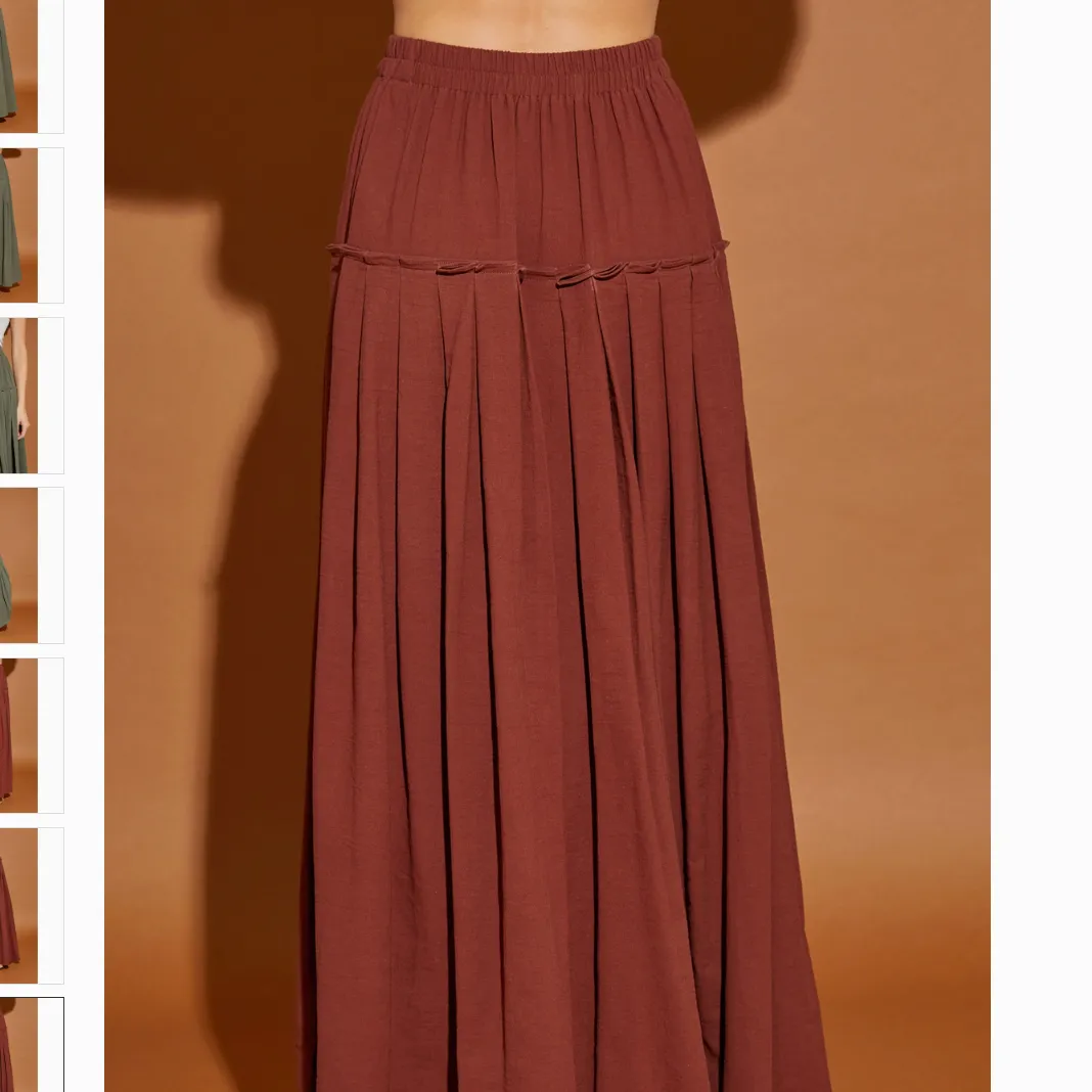 Feeling Free Drawstring Pleated Maxi Skirt