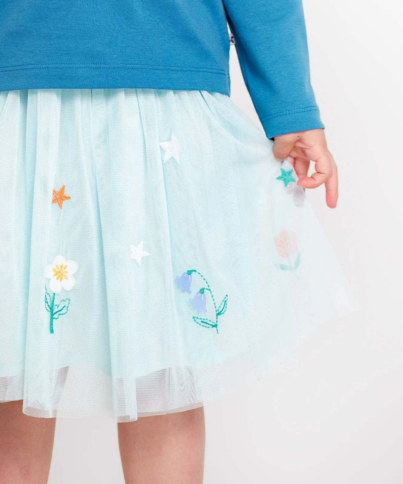 Frugi Scarlet Twirly Skirt - Glacier/Fairy