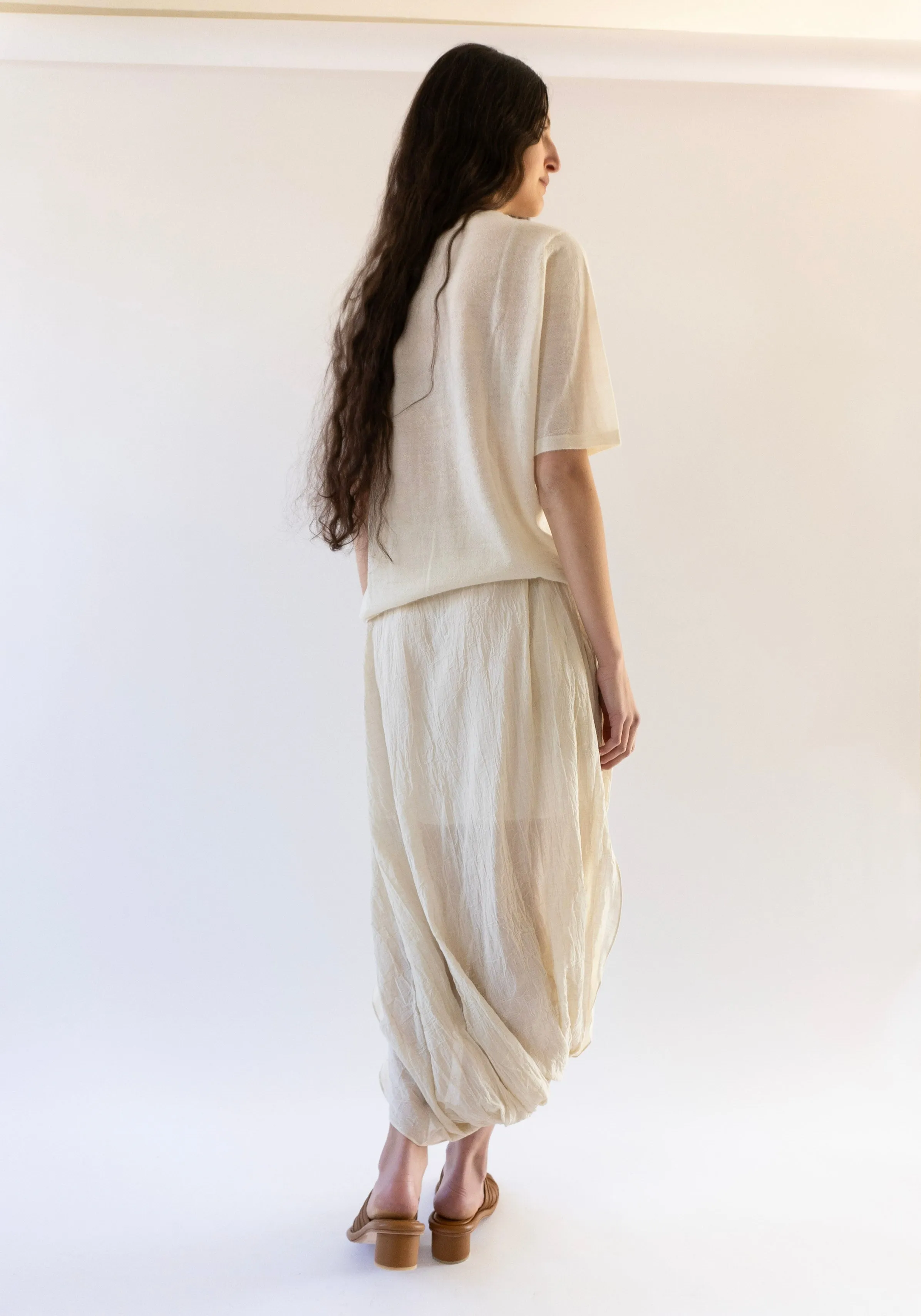 Gauze Twist Skirt in Muslin