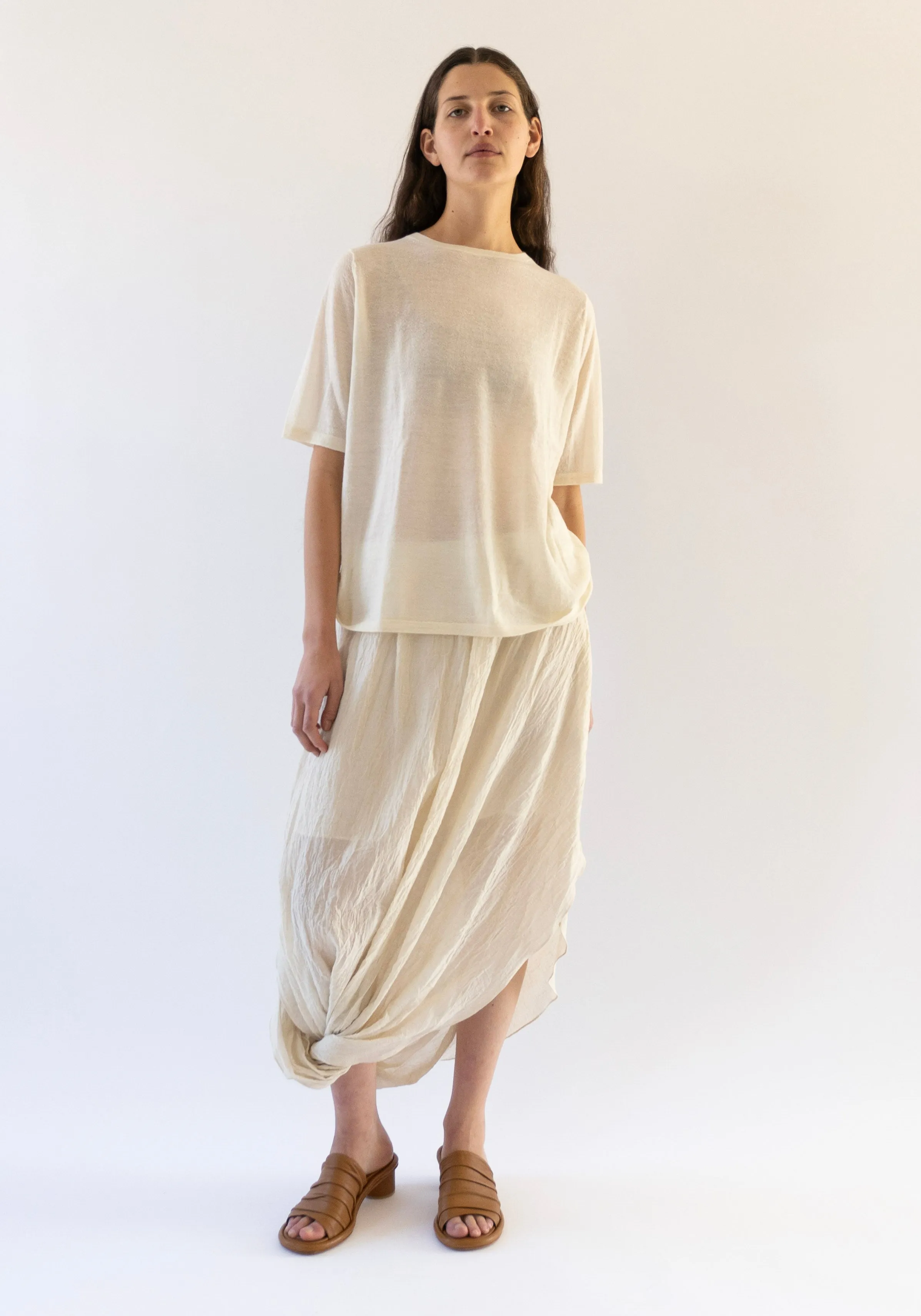 Gauze Twist Skirt in Muslin