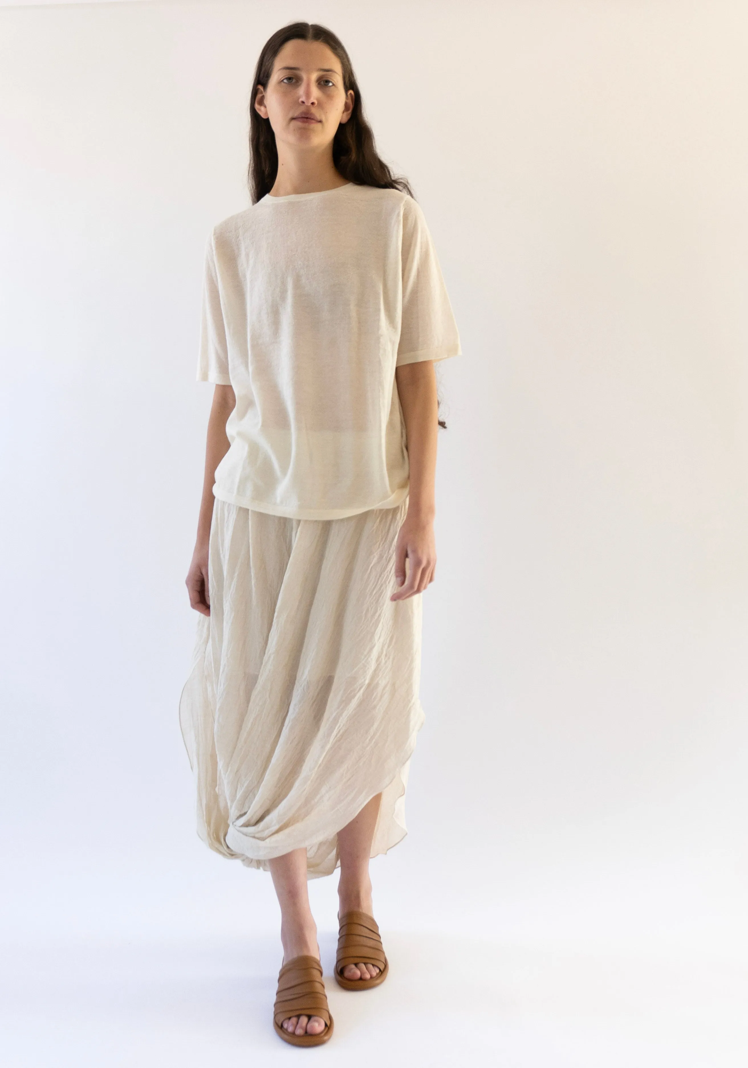 Gauze Twist Skirt in Muslin