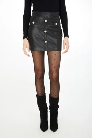 GEN ASHER VEGAN LEATHER SKIRT