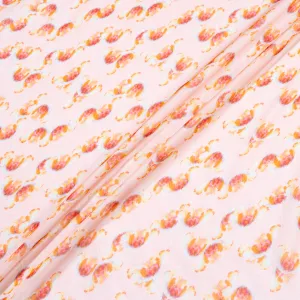 Geo Floral Printed Pink Pure Silk Chiffon