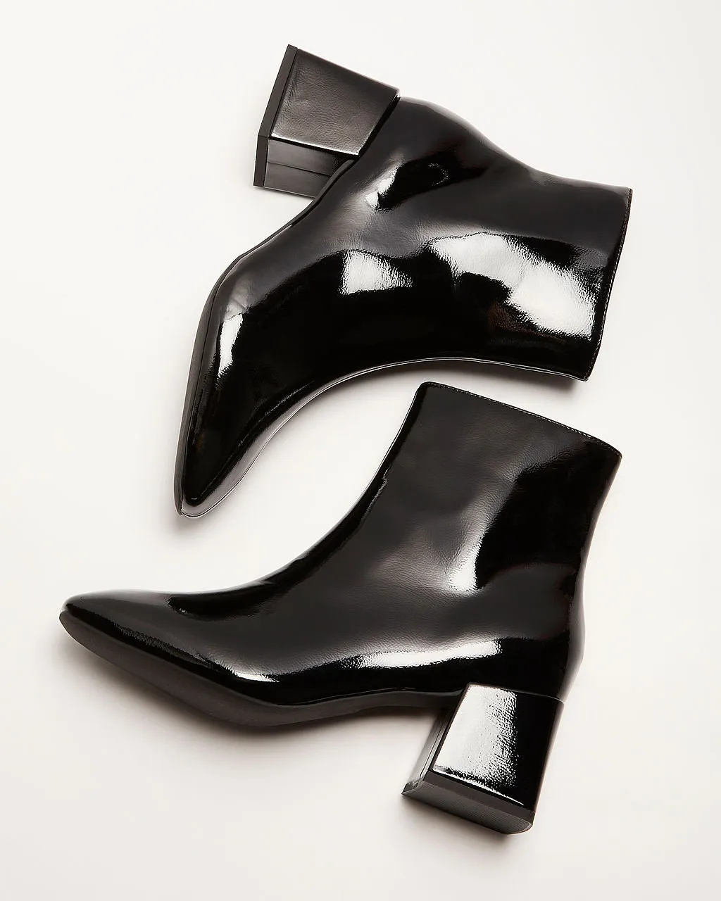 Kelce Patent Faux Leather Ankle Booties