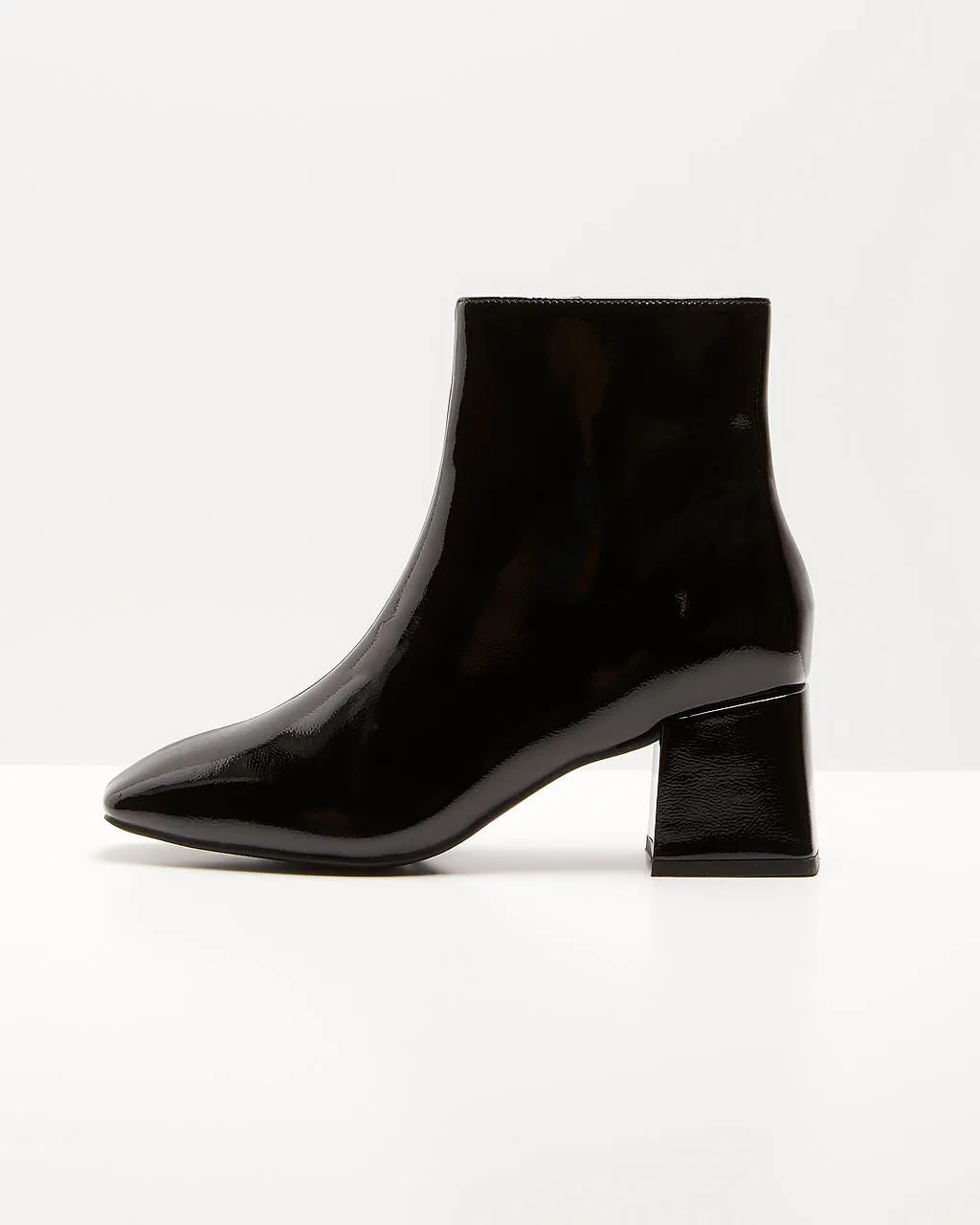 Kelce Patent Faux Leather Ankle Booties