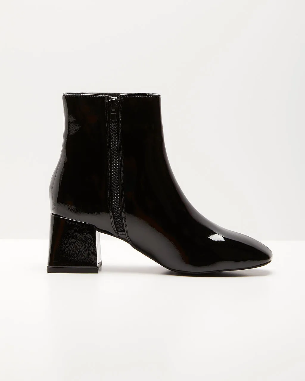 Kelce Patent Faux Leather Ankle Booties