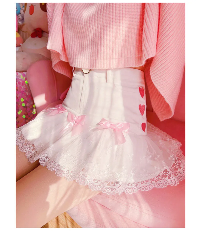 Lace Ribbon Lolita Skirt